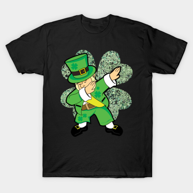 St Patricks Day Dabbing Leprechaun Clover Irish T-Shirt